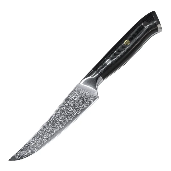 Steakmesser VULCAN Damastmesser mit 67 Lagen 12,4 cm lange Klinge Griff aus G10