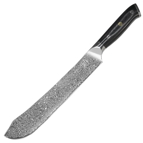 Fleischmesser VULCAN Damastmesser mit 67 Lagen 23,7 cm lange Klinge Griff aus G10