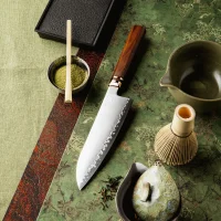 Santoku APEX 18,3 cm lange Klinge mit San-Mai ZDP-189 Stahl und Burkea Holzgriff