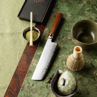 Nakiri APEX 18,3 cm lange Klinge mit San-Mai ZDP-189 Stahl und Burkea Holzgriff